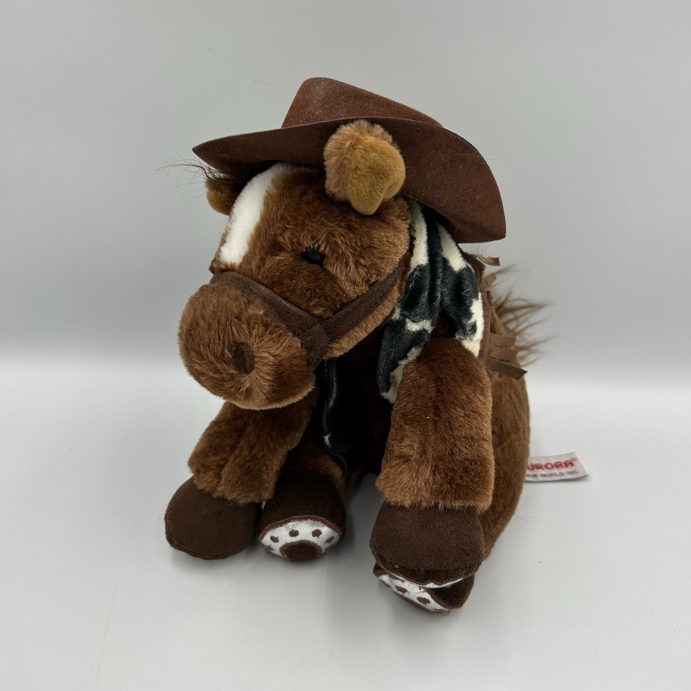 Vintage Aurora Cowboy Pony Horse Velvet‎ Soft Chamois Hooves 10" Western